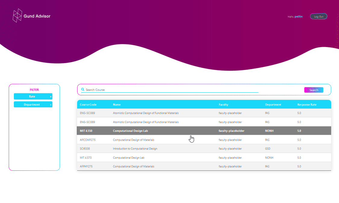 Course Evaluation Website/App — project image 48.1